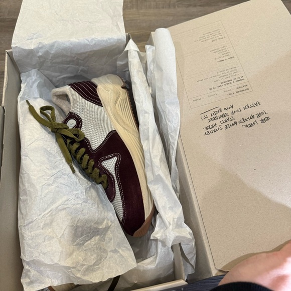 Golden Goose Running Sole Net Upper Shiny Suede Star Red Wine Silver Sneakers - Picture 16 of 16